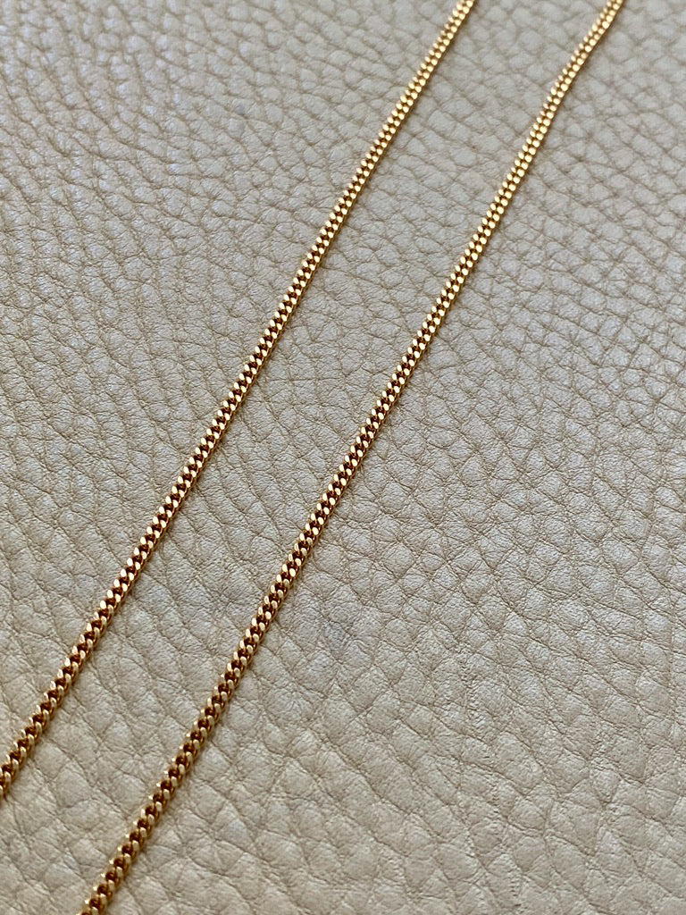 Vintage Classic 18k gold curb link necklace - 20 inch length