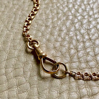 Double Link Necklace with Watch Chain Dog clip in 18k gold - 18 inch length