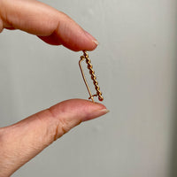 1915 Antique Chain Link Brooch Pin 18k Gold - 1.25 inch length