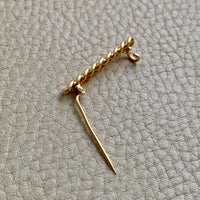 1915 Antique Chain Link Brooch Pin 18k Gold - 1.25 inch length