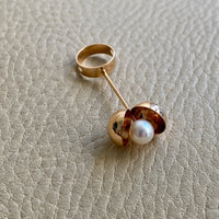 1968 Vintage 14k gold pearl pendant by Olli Auvinen for Westerback