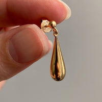 18k gold Droplet stud earrings - 1950s era Vintage Swedish