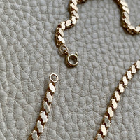 Mirrored double link chain necklace in 14k gold - Excellent 32” long length!