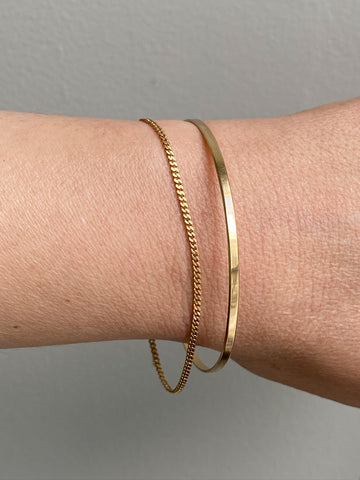 1942 Vintage 18k gold skinny curb bracelet -  7.5 inch length