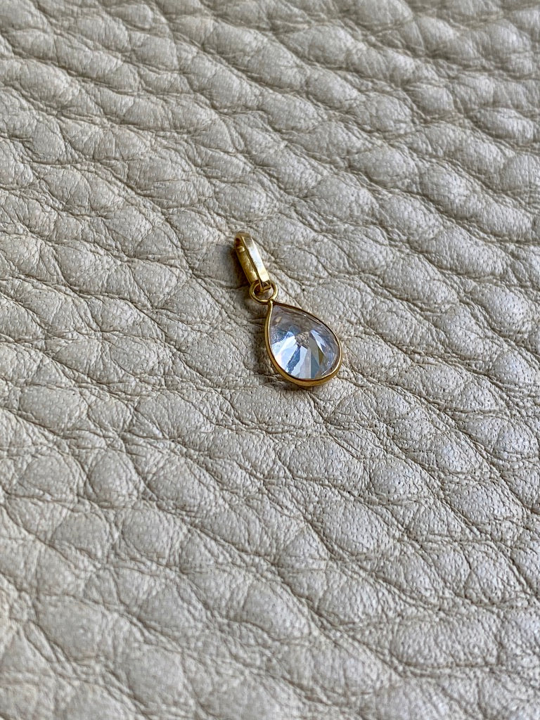 Petite 18k gold crystal pendant or charm