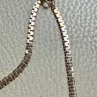 Midcentury era Italian Mirrored Shimmer Link Necklace in 18k Gold - 17.75 inch length