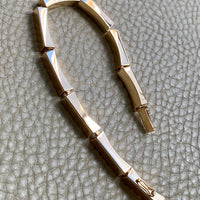 MAGNIFICENT!! 1970 - 9 sided Geometric Link Bracelet in 18k Yellow Gold by Forsman & Gardfors - 7.5 inch length