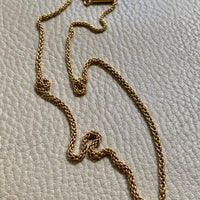 Antique Round Link Tubular Mesh Necklace - Solid 18k gold - 18 inch length