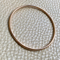 1955 Swedish Vintage 18k Gold Round Circular Solid Bangle - 7.5 inch interior circumference