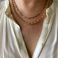 Chunky Box Link Necklace in 18k Gold - 17.25 inch length