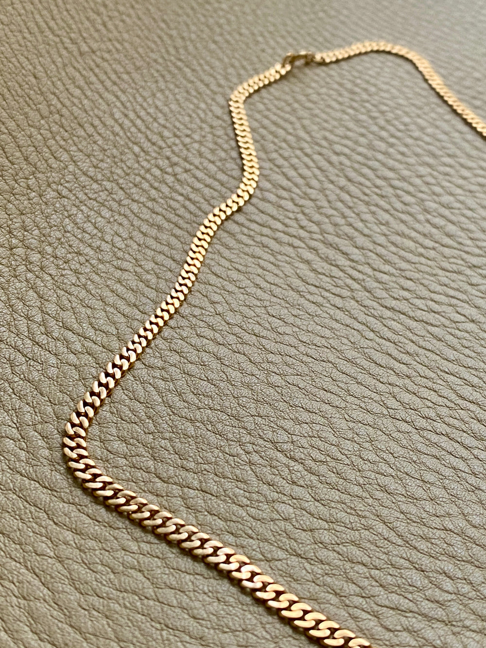 1923-1965 Swedish Vintage 18k Gold Pressed Curb Link Necklace - 18 inch length