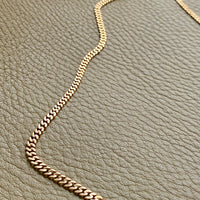 1923-1965 Swedish Vintage 18k Gold Pressed Curb Link Necklace - 18 inch length