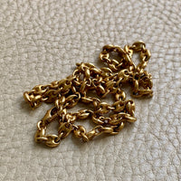 18k Gold Vintage Italian Puffy Mariner Link Chain Necklace - 18.1 inch length