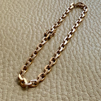 Italian Midcentury Vintage 18k gold biker link bracelet 4mm width - 7.4 inch length