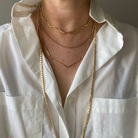 Mirrored double link chain necklace in 14k gold - Excellent 32” long length!