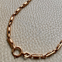 Antique Chunky Watch Chain in Rose Gold 14k - 17.3 inch length