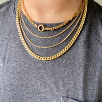 AMAZING! Heavy Italian Vintage Curb Link Necklace in Solid 18k Gold - 20 inch length