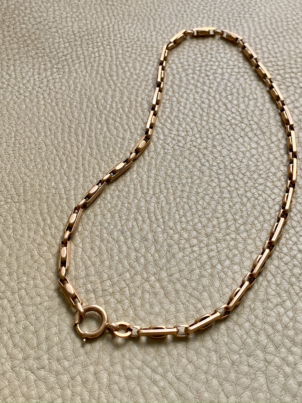 Antique Chunky Watch Chain in Rose Gold 14k - 17.3 inch length