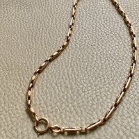 Antique Chunky Watch Chain in Rose Gold 14k - 17.3 inch length