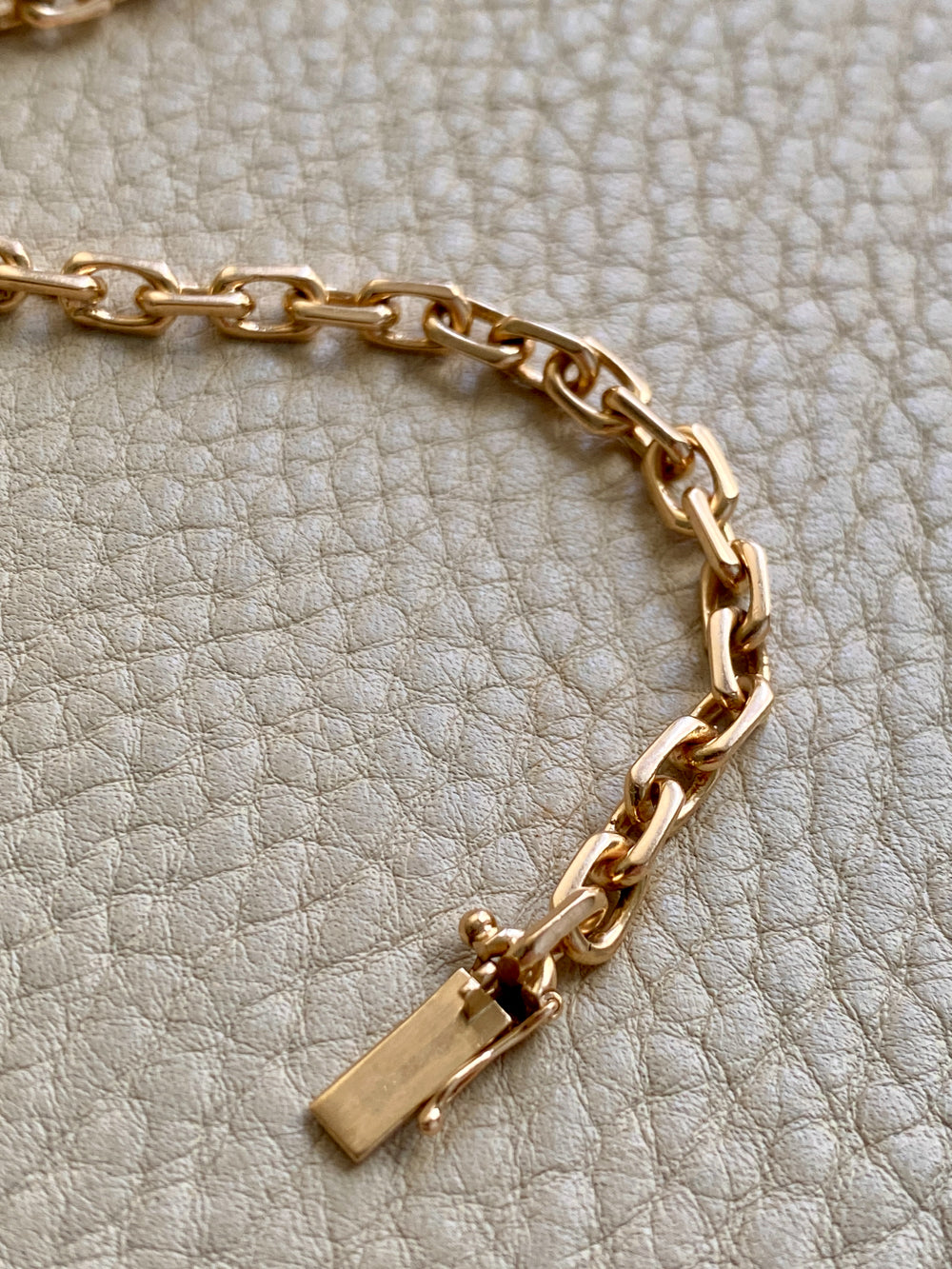 Swedish vintage 18k gold biker link bracelet 4.4mm width - 7.5 inch length