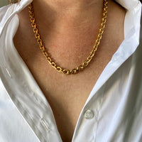 WEIGHTY!! 18k Gold Chunky Biker Chain Necklace - By Classic Italian Maker Balestra - 20 inch length