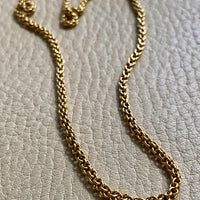 Antique Round Link Tubular Mesh Necklace - Solid 18k gold - 18 inch length