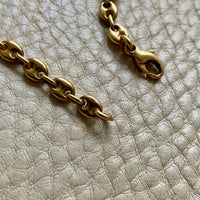 18k Gold Vintage Italian Puffy Mariner Link Chain Necklace - 18.1 inch length