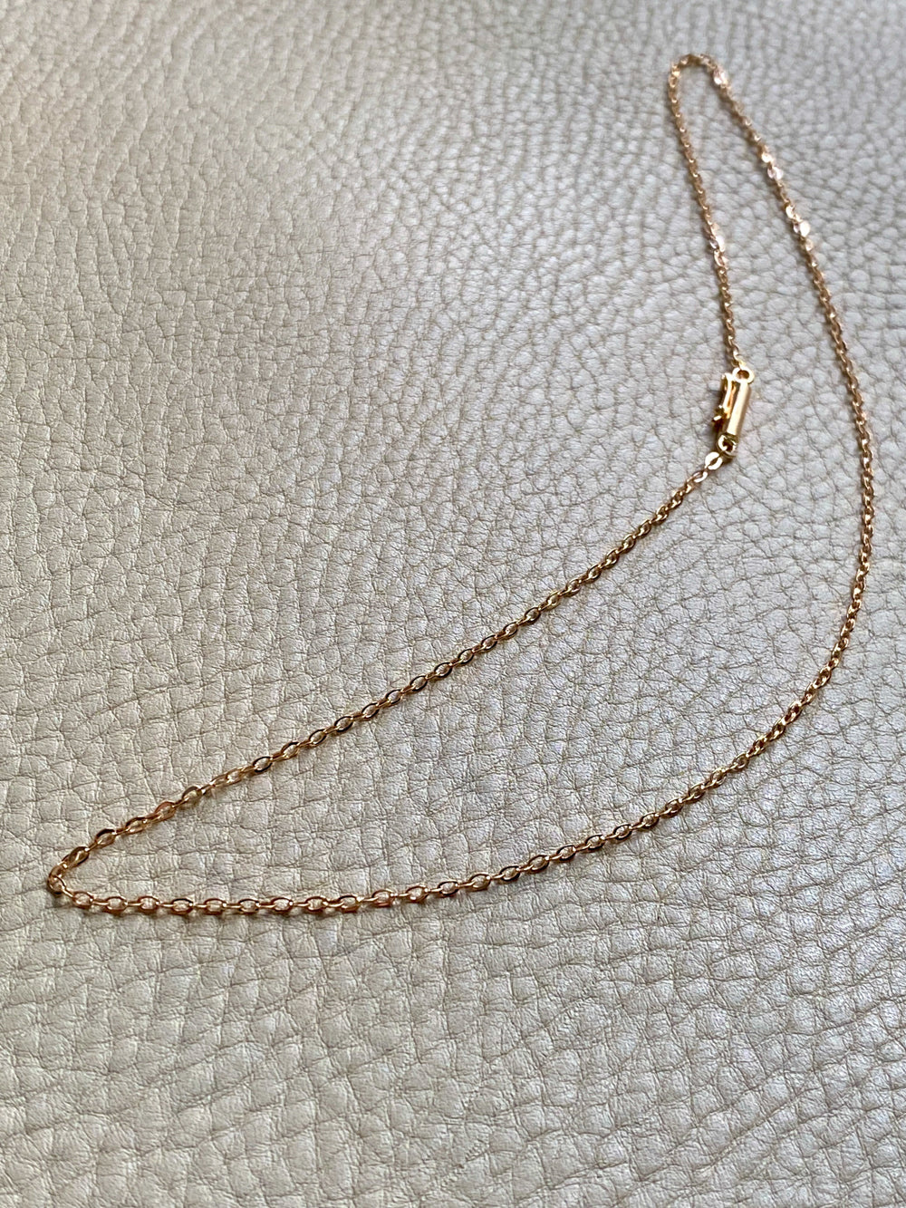 1907 Antique Cable Link Chain Necklace in 18k gold - tube clasp - 16.5 inch length