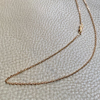 1907 Antique Cable Link Chain Necklace in 18k gold - tube clasp - 16.5 inch length