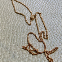 Swedish Vintage Curb Chain Necklace in 18k Gold - 19.8 inch length