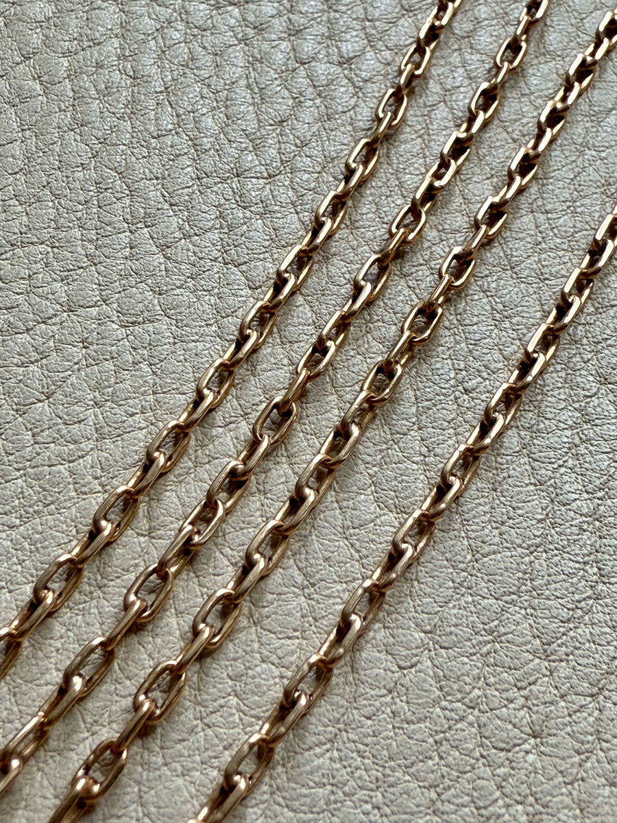 18k Gold Balestra Skinny Biker Link Chain Necklace - 22.75 inch length