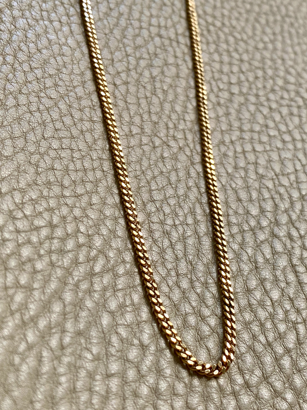 Vintage Swedish 18k gold curb link necklace - 16.25 inch length