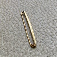 Midcentury era 14k gold safety pin brooch or chain extender - 1.75 inch length