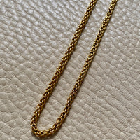 Antique Round Link Tubular Mesh Necklace - Solid 18k gold - 18 inch length