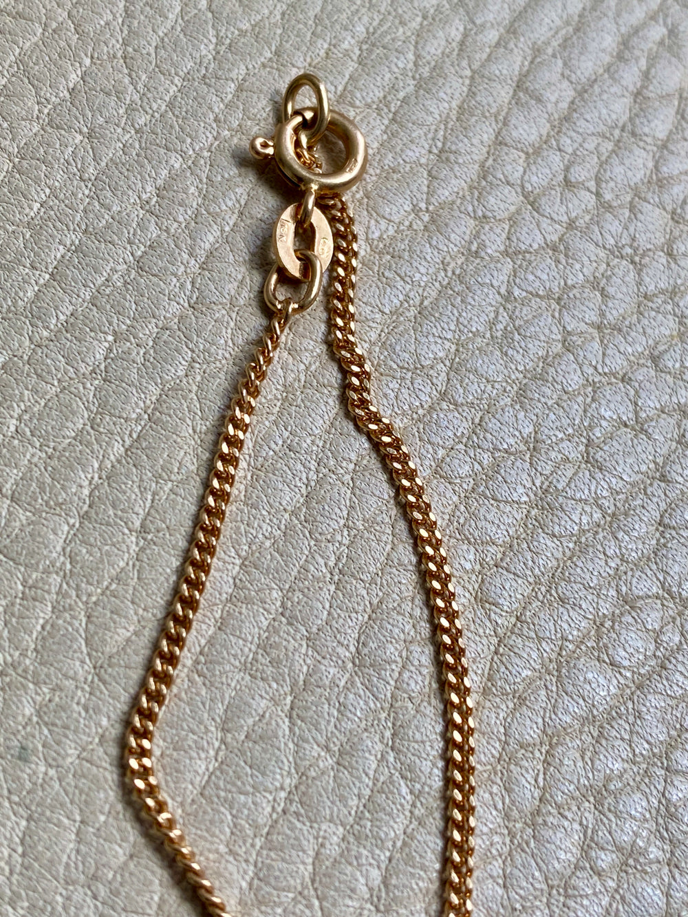 Swedish Vintage Curb Chain Necklace in 18k Gold - 19.8 inch length