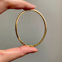 1958 Modernist Swedish 18k Gold Hinged Bangle with Pearls - by Stigbert - 7 inch interior circumference