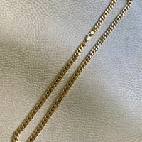 AMAZING! Heavy Italian Vintage Curb Link Necklace in Solid 18k Gold - 20 inch length