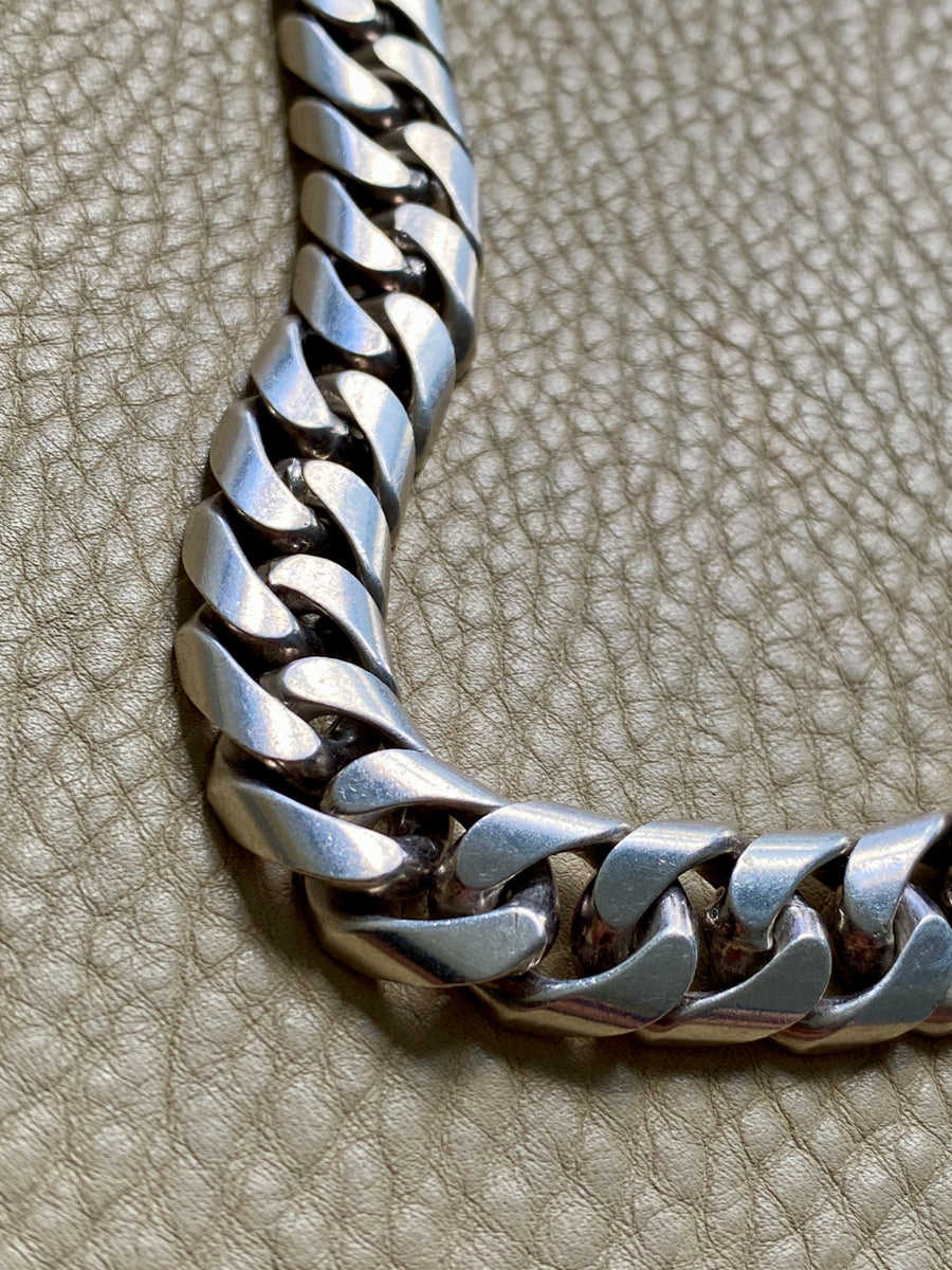 CHUNKY!! Sterling Silver Curb Chain Necklace - 15.75 inch length