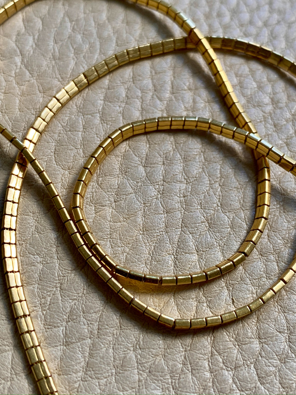 Vintage Omega Link Necklace in 18k Gold- Made in Trissino Italy, 1960s/1970s era - 16.5 inch length