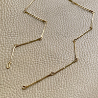 Half-twist gold bar link necklace - 14k gold - 20 inch length