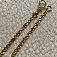 Double Link Necklace with Watch Chain Dog clip in 18k gold - 18 inch length