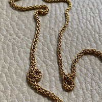 Antique Round Link Tubular Mesh Necklace - Solid 18k gold - 18 inch length