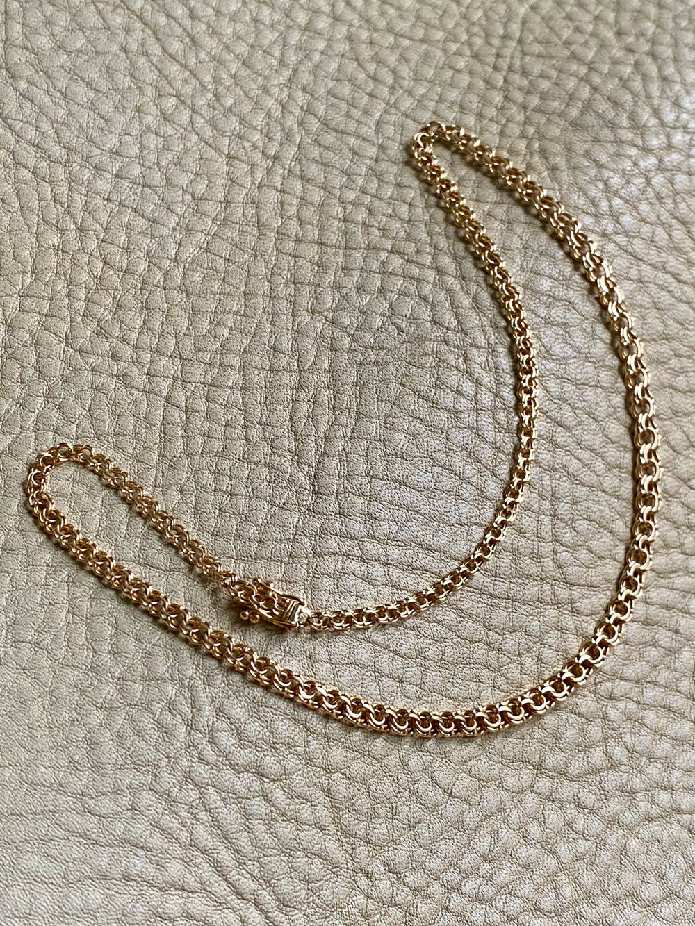 Vintage Double-link necklace - Solid 18k gold - Made in Kungsör, Sweden - 17.3 inch length