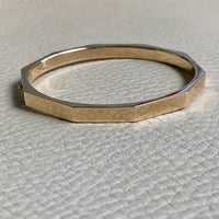 WOW!! 10 Sided Danish Geometric Hinged Bangle in 14k Yellow Gold - Midcentury era - by Bernhard Hertz - 7 inch