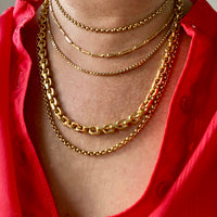 WEIGHTY!! 18k Gold Chunky Biker Chain Necklace - By Classic Italian Maker Balestra - 20 inch length