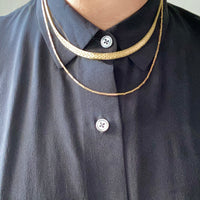 Distinctive Rare 14k gold Geneva link variation choker necklace - Denmark - 15.75 inch length