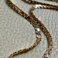 Midcentury era Italian Mirrored Shimmer Link Necklace in 18k Gold - 17.75 inch length