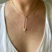 Skinny vintage paper clip chain in 18k gold - 15.6 inch length