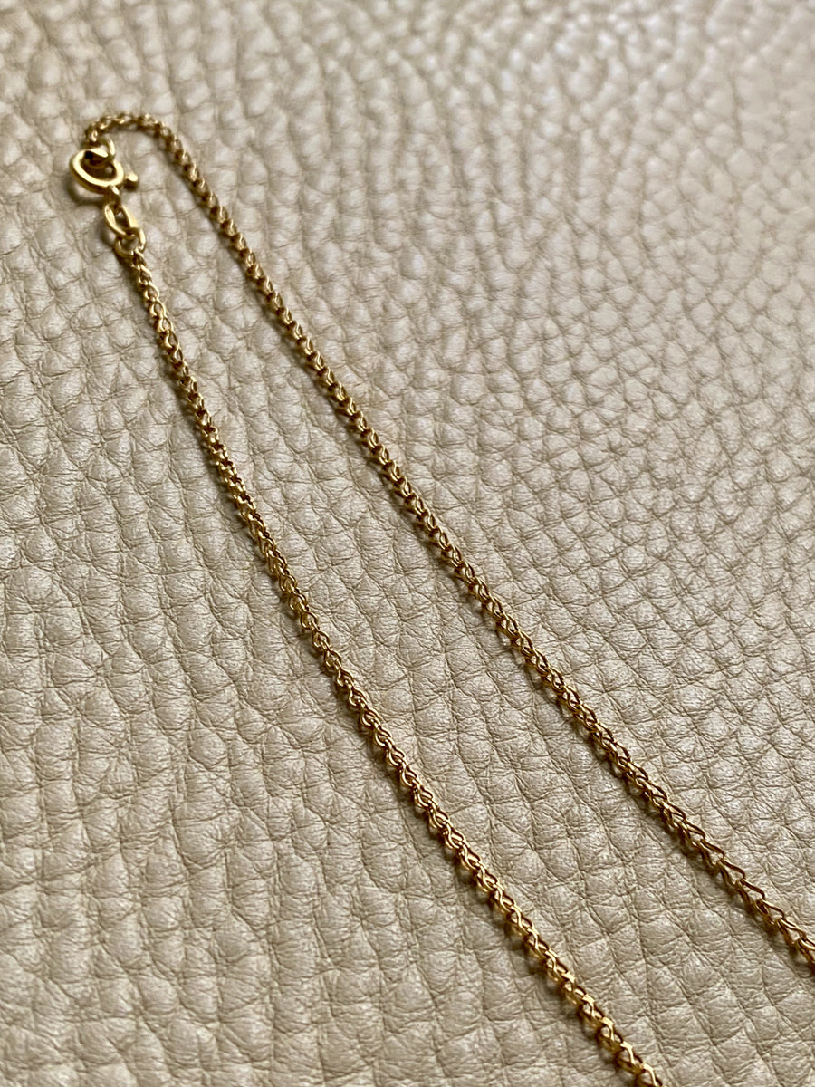 18k Gold Vintage Foxtail Link Necklace - 18.1 inch length