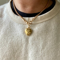 1902 Antique Puffy Heart Pendant in 18k Gold - Excellent!